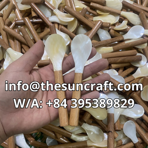 Cuillère Premium en Nacre Motif Fleur de Poisson à Long Manche Poli Miroir avec Logo Personnalisé Gravé pour Dessert, Café et Rangement d'Articles - Product Image 4
