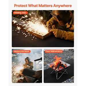 Couverture de soudage en feutre de carbone 40'' x 40'', ignifuge, résistante à la chaleur jusqu'à 1800°F, protection de sécurité - Product Image 6