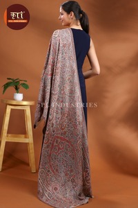 Women's <b>Wool</b> Pashmina Floral Pattern Solid Color Breathable Lightweight Skin-Friendly Warming Winter Shawl Scarf <b>Wrap</b> Abaya - Product Image 2