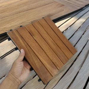พื้นระเบียงไม้สี่เหลี่ยมอะคาเซียแบบกันน้ำ ระบบล็อคคู่ ขนาด 300x300 มม. ดีไซน์ทันสมัย รับประกัน 2 ปี สำหรับสระว่ายน้ำ - Product Image 5
