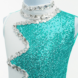 Vestido de Baile con Lentejuelas Personalizado para Niñas, Uniforme Brillante para Actuaciones en Escenario, Ropa de Animadoras para Competencia Infantil, Venta al Por Mayor OEM - Product Image 5