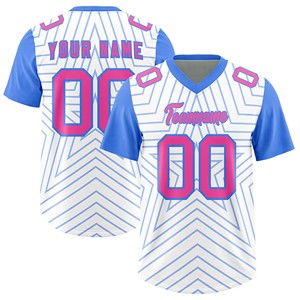 Camiseta de Fútbol Americano, Mezcla de Spandex, Impresión Digital, Logotipo Personalizado, Fabricante, Ropa Deportiva Transpirable, Cuello en V para Hombre - Product Image 1
