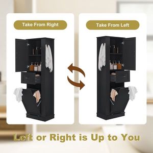 Modern 80LBS Capacity <b>Tall</b> Storage <b>Cabinet</b> Adjustable Tilt Compartment Shelves Soft Close Hinges Aluminum Bathroom Furniture - Product Image 5