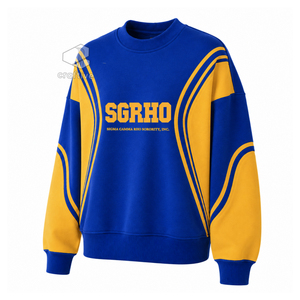 Sweat-shirt à col rond pour femme, manches longues, bleu et or, avec blocs de couleur, de la sororité Sigma Gamma Rho, accessoires grecs - Product Image 2