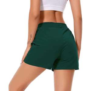 Shorts amples décontractés d'été pour femmes, en coton à séchage rapide, anti-plis, avec dentelle, pour la course et le fitness, taille haute élastique - Product Image 2