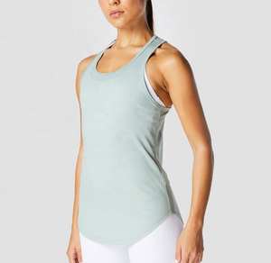 Camiseta sin mangas personalizada al por mayor para mujer, chaleco de verano a la moda con cuello redondo para mujer - Product Image 4