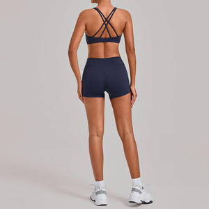 Ensemble de survêtement de yoga et de fitness 10 pièces uni pour femmes, leggings et vêtements de sport personnalisables en gros - Product Image 3