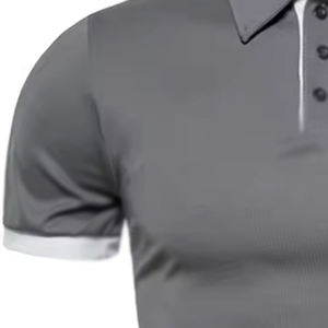 Camiseta polo de color sólido ultraligera para hombre, de secado rápido, transpirable y que absorbe el sudor, adecuada para fitness, gimnasio y correr. - Product Image 4