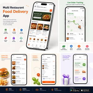 Top Custom Multi Restaurant Food Delivery Mobile App <b>Development</b> Fast Order Tracking Real-Time Support MAC Linux Ready - Product Image 1