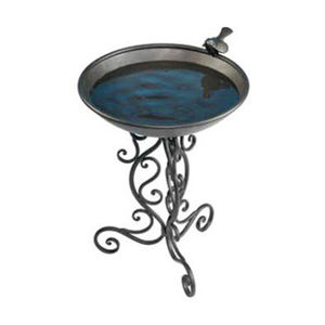 Birdbaths de metal para decoraciones de jardín Birdbath con soporte de India Direct Factory Export Quality Hecho a mano al aire libre - Product Image 4
