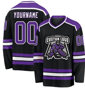 Maillot de hockey sur glace respirant, à séchage rapide, léger, à manches longues, avec logo d'équipe imprimé - Product Image 1