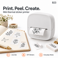 Printer Stiker Termal Mini B23 203DPI Bluetooth Printer Saku Tanpa Tinta untuk Catatan Belajar Jurnal Label DIY