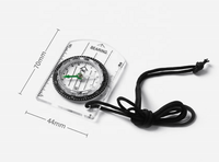 Boussole d'extérieur avec échelle cartographique et cadran lumineux, règle directionnelle multifonctionnelle (cm/pouces), équipement de survie pour le camping