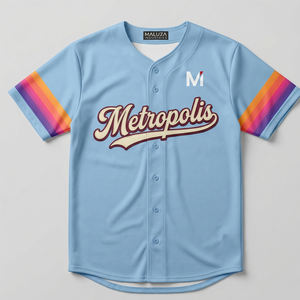 Camiseta de Béisbol Personalizada, Uniforme Deportivo Transpirable, Diseño con Transferencia de Calor, Calidad Profesional, Tendencia en EE. UU. y Europa, MALUZA INDUSTRIES, Manga Corta - Product Image 1