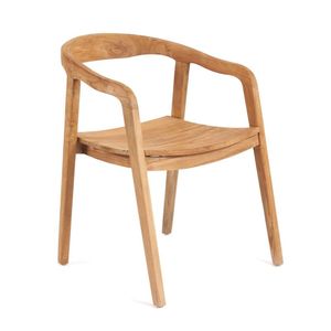 Chaises empilables en teck américain, fabriquées en Indonésie, meubles en bois massif - Product Image 1