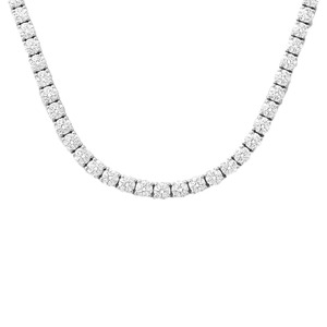 Collar de tenis de circonita cúbica CZ de lujo para mujer, gargantilla de lujo con circonitas cúbicas, chapado en oro blanco - Product Image 3