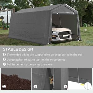Tettoia Portatile 20x10ft per Auto, Resistente, con Copertura Anti-UV, Porta con Doppia Cerniera, Stile Semplice, Tipo Garage - Product Image 5