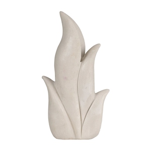 Escultura de Pared de Follaje Tallada a Mano en Piedra, Decoración Minimalista de Arte Vegetal para Sala de Estar - Product Image 4