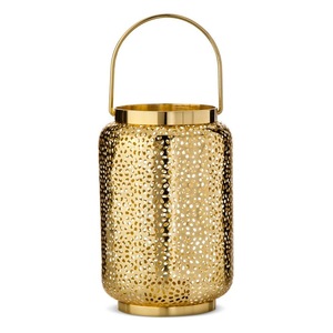 Gold Plated Iron Lantern Handmade Eco-Friendly Cylindrical Shape For Home Decoration Wedding decoration - Product Image 2