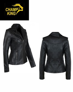 Chaqueta de Cuero Negra Clásica de Alta Calidad para Mujer, Corte Entallado - Product Image 1