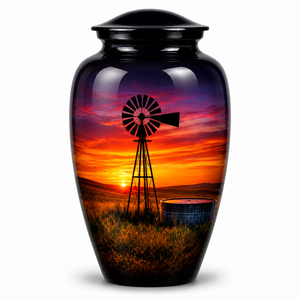 Nueva urna funeraria con diseño de molino de viento y esmalte para cenizas de adultos, para urnas conmemorativas de cremación. - Product Image 2