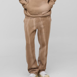 <b>Men</b> Acid Wash Tracksuits Stylish Washed Design Tracksuit Set With <b>Pullover</b> And Matching Trouser Fitness Training Wear - Product Image 4