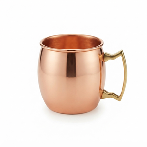 Taza Moscow Mule de Cobre Puro al por Mayor con Asa de Latón, Hecha a Mano, para Cerveza, Café, Cócteles, Proveedor de Fábrica OEM ODM - Product Image 1