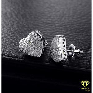 Boucles d'oreilles en argent sterling 925 plaqué or, serties de moissanite et de diamants, bijoux fins étincelants pour femmes - Product Image 2