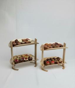 Support à gâteau de luxe en forme de dôme doré avec couvercle et poignée en forme de croissant de lune, plateau de présentation de desserts pour mariage et fête - Product Image 5