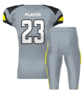 Conjunto de uniforme de fútbol americano hecho a medida, camisetas de sarga de aparejos transpirables, nombre del jugador, numeración, Manga corta para adultos - Product Image 3