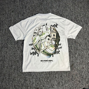 T-shirt d'été décontracté pour homme, coupe oversize, épaules tombantes, 100 % coton, manches courtes, col rond, uni - Product Image 2