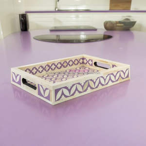 Plateau de service de luxe en incrustation d'os personnalisé fait à la main pour la vaisselle de cuisine décoratif pour Ramazan Eid plateaux de vadrouille de haute qualité - Product Image 3