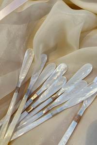 Cuillères en coquillages naturels polies en gros, réutilisables, écologiques, vaisselle de luxe, fournisseur Vietnamien - Product Image 5