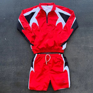 Ensemble de survêtement décontracté pour homme en tissu polyester respirant à mémoire de forme coupe-vent, manches longues, automne - Product Image 1