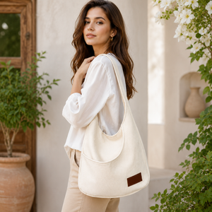 Premium Eco Friendly Fashion Corduroy Cotton Shoulder Tote <b>Bag</b> Reusable Lightweight Casual Shopping Travel Work <b>College</b> Carry - Product Image 4