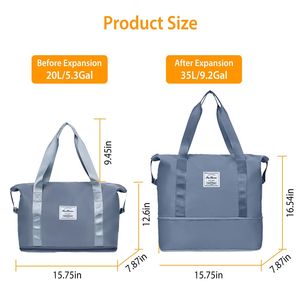 Bolsa de Gimnasio Expandible Impermeable de 35L, Bolsa de Viaje con Asa Plegable, Equipaje de Fin de Semana - Product Image 3
