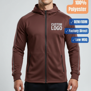 Sudadera con capucha para hombre con cremallera, logotipo personalizado, fabricante de ropa deportiva. - Product Image 3