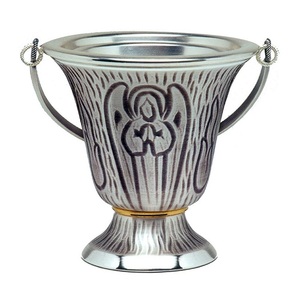 Excellent pot à eau bénite en métal, panier décoratif avec poignée, design rond, décoration intérieure, ornement de salon, finition durable - Product Image 3