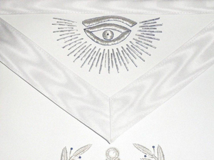 Master Mason Blue Lodge <b>Apron</b> - <b>White</b> Hand Embroidered premium regalia manufacturing standards Cheap Price Wholesale Rate - Product Image 4