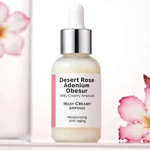 Desert Rose Adenium Obesum suero hidratante cremoso lechoso desarrollado coreano formulado ODM/OBM ampolla glicerina ácido hialurónico principal - Product Image 1