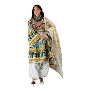 Vestidos Afganos Kuchi para Mujer, Modernos, con Apliques de Encaje, Volantes, Largos hasta el Tobillo, Corte en A, para Bodas y Fiestas, Bordados a Mano, Personalizados - Product Image 1