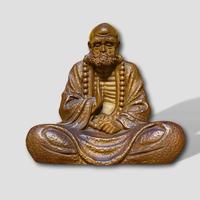 Statue de méditation Bodhidharma en bois de rose de qualité supérieure, artisanale, figurine bouddhiste en bois pour la décoration de la maison