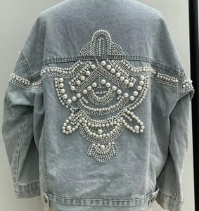 Veste en jean longue bleue pour femmes, veste en jean décontractée pour femmes, veste en jean en coton, logo personnalisé, fournisseur d'usine OEM, Pakistan - Product Image 3