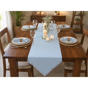 Premium 100% Cotton <b>Table</b> <b>Runner</b> | Decorative Fringed Dining <b>Table</b> <b>Runner</b> for Home, Hotel & Wedding - Product Image 1