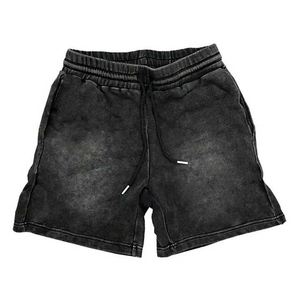 Shorts en jacquard couleur unie vintage avec logo personnalisé OEM, shorts décontractés d'été pour hommes, amples, respirants, confortables, avec cordon de serrage à la taille - Product Image 1