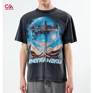 Camisetas de Manga Corta para Hombre, Tallas Grandes, Cuello Redondo, Algodón Grueso, Transpirables, con Logotipo Personalizado en la Parte Delantera y Trasera - Product Image 1