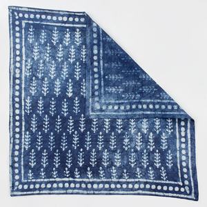 Pañuelos de algodón de verano con estampado de bloque de mano, bloque de hoja índigo impreso para uso en exteriores como cubierta para la cabeza - Product Image 5