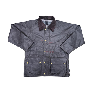 Veste de travail en coton ciré pour homme, col en velours côtelé marron, veste classique robuste pour la chasse, le travail, les activités de plein air, l'automne - Product Image 1