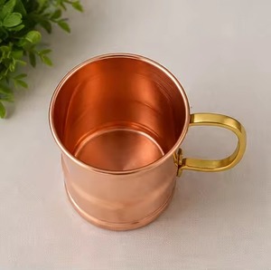 Plain Copper Mug High Quality Copper Cup Moscow Mule <b>Beer</b> Cup With Handle High quality Copper Mug - Product Image 2