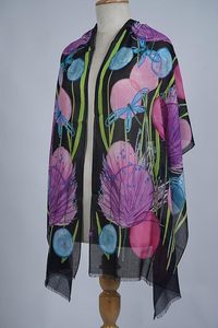 ผ้าพันคอพิมพ์ลายพฤกษศาสตร์สำหรับผู้หญิง ผ้าบางเบา ผ้าคลุมไหล่ยาว ผ้าคลุมไหล่แฟชั่นทันสมัย เครื่องประดับคอเนื้อนุ่มสำหรับการสวมใส่เป็นชั้นๆ - Product Image 6